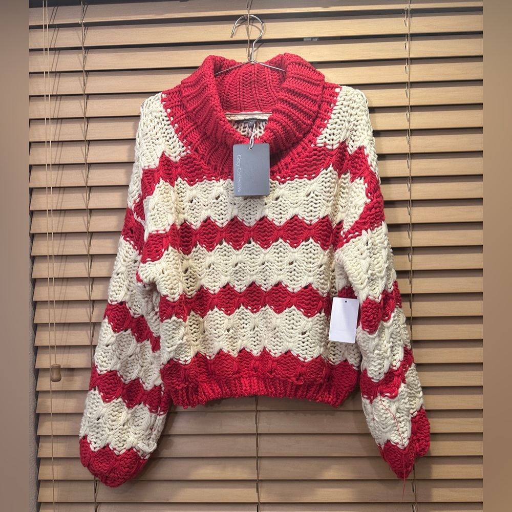 Grey Collective XL Red Knit Sweater